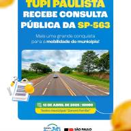 Tupi Paulista vai sediar consulta pública da Rodovia da Integração SP 563
