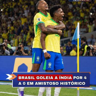 Brasil goleia a Índia por 4 a 0 em amistoso histórico