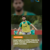 Martinelli sofre torção e pode perder semifinal da Libertadores. Desfalque importante para o Fluminense