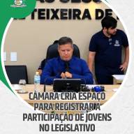 Câmara de Andradina cria espaço para registrar a participação de jovens no legislativo 