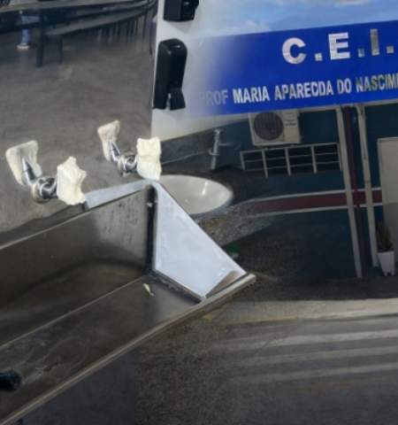 Bebedouro e torneiras de banheiros estariam sem funcionamento há meses no C.E.I Cida Castro em Três Lagoas