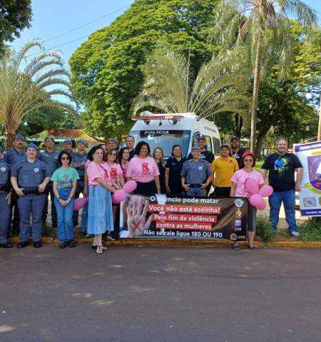 POLÍCIA CIVIL PARTICIPA DE CAMPANHA DE PREVENÇÃO À VIOLÊNCIA DOMÉSTICA E FAMILIAR CONTRA A MULHER EM PRESIDENTE VENCESLAU