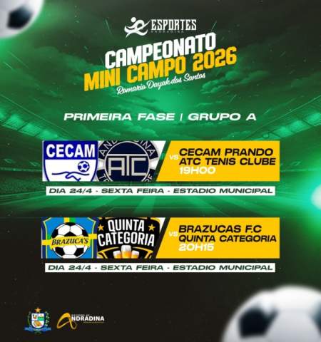 Nesta 6ª tem rodada do Campeonato Mini Campo 2026 em Andradina