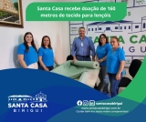 Casa da Amizade doa 160 metros de tecido para Santa Casa de Birigui