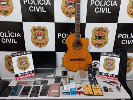 POLÍCIA CIVIL PRENDE AUTOR E RECUPERA TELEFONES CELULARES E NOTEBOOKS FURTADOS EM PRESIDENTE VENCESLAU