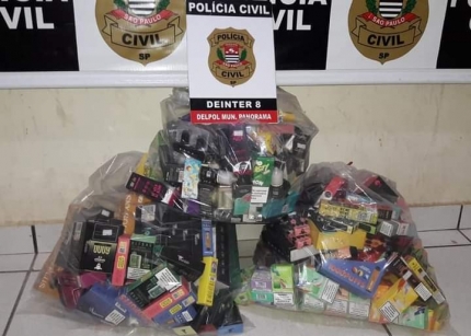 AÇÃO DA POLÍCIA CIVIL COMBATE A VENDA ILEGAL DE CIGARROS ELETRÔNICOS E CUMPRE MANDADOS DE BUSCA EM DRACENA E PANORAMA