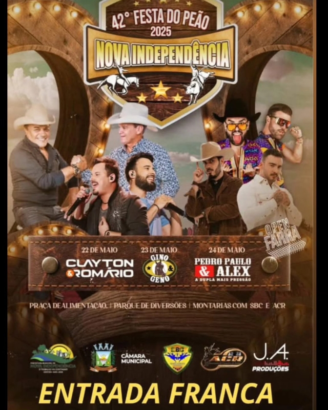Vem aí a 42ª Festa do Peão de Nova Independência (SP)