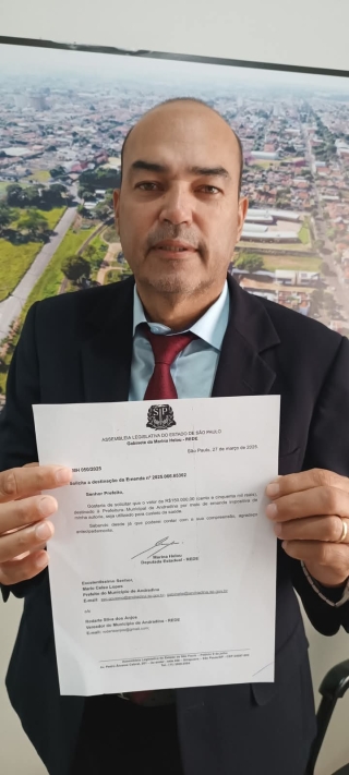 Vereador Rodarte dos Anjos conquista 250 mil para a saúde de Andradina