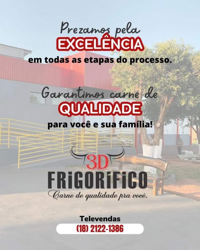 Frigorífico 3D de Andradina fornecendo carne de qualidade superior
