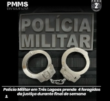 Polícia Militar em Três Lagoas prende 04 foragidos da justiça durante final de semana