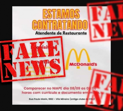 EM ANDRADINA ENTREVISTA DE EMPREGO PARA MCDONALD&#039;S É SÓ PARA QUEM JÁ FEZ INSCRIÇÃO