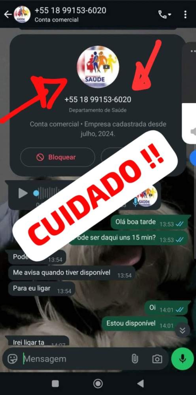 Prefeitura de Andradina alerta servidores da Saúde sobre golpes por telefone
