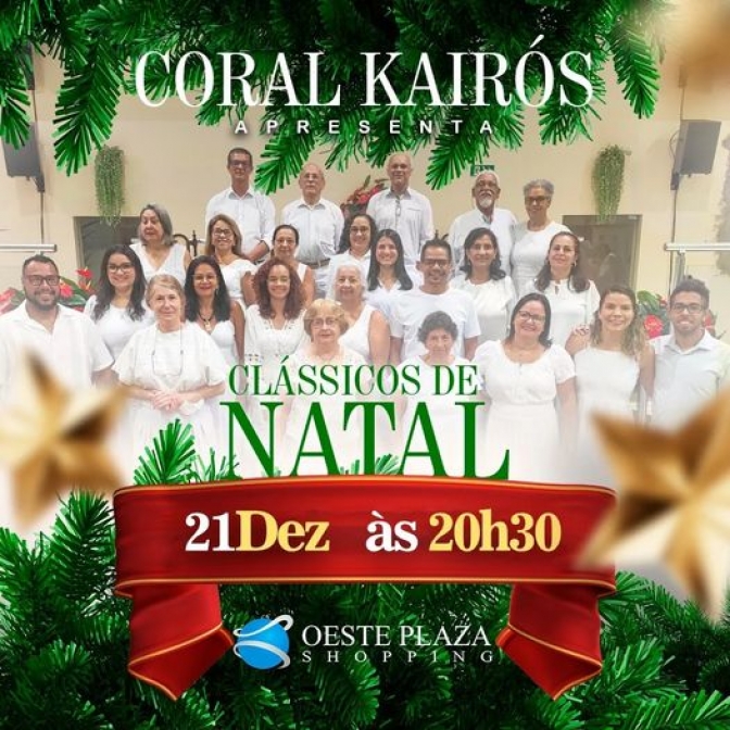 &quot;Clássicos de Natal&quot; com o Coral Kairós no Shopping de Andradina
