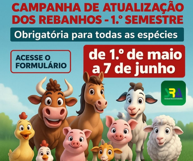 Sindicato Rural de Andradina orienta produtores a atualizarem seus rebanhos até 7 de junho
