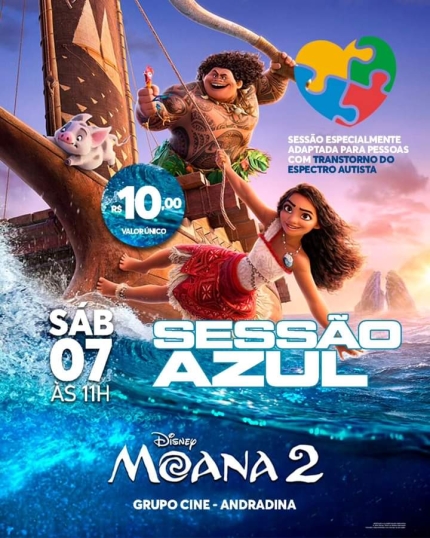 Cinema faz “Sessão Azul” para pessoas com distúrbios sensoriais no Shopping de Andradina