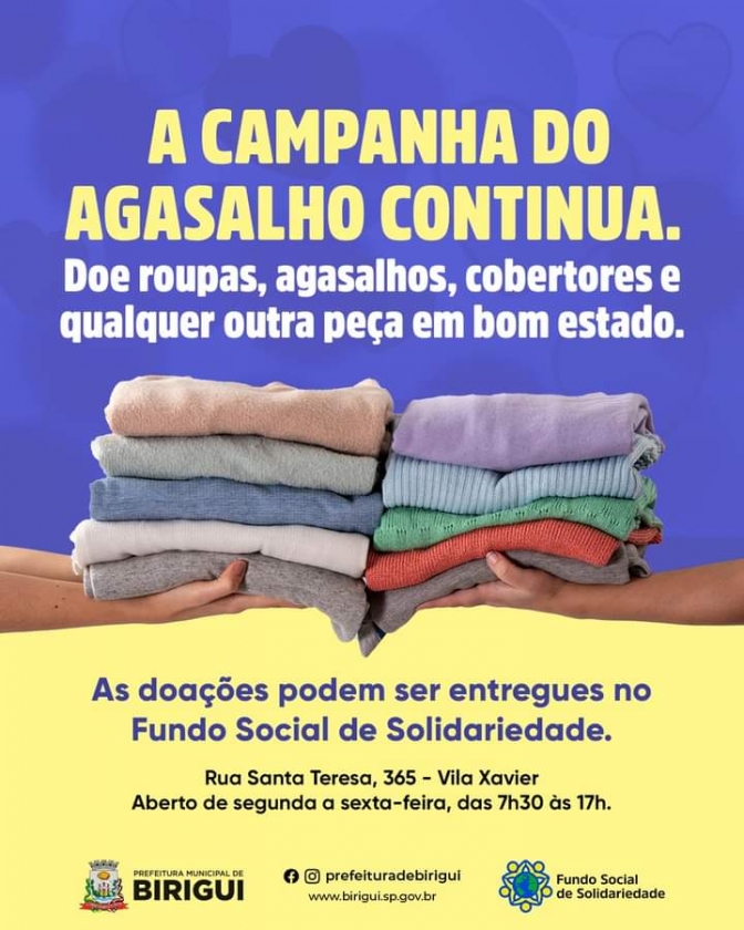 EM BIRIGUI A CAMPANHA DO AGASALHO CONTINUA!