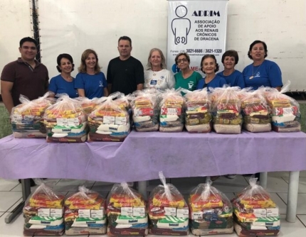 ADRIM agradece Loja Maçônica Solidariedade e Firmeza por doação de cestas básicas em Dracena