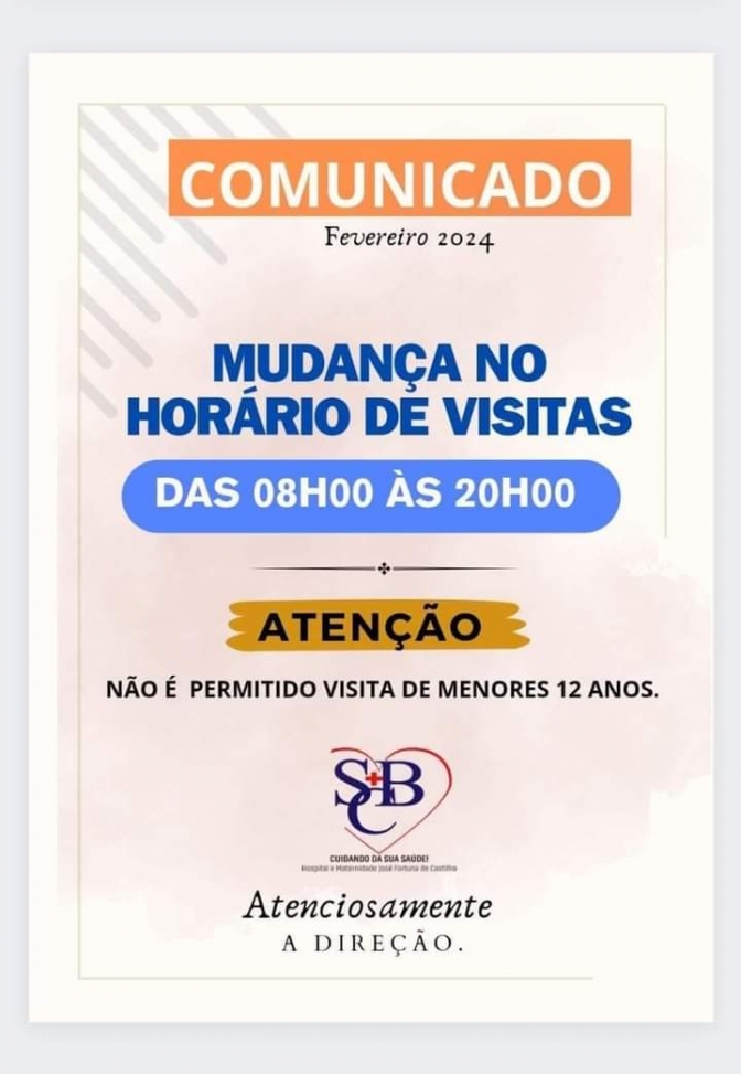 Hospital de Castilho altera horário de visitas aos pacientes internados