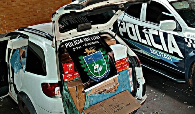 Polícia Militar em Brasilândia realiza a apreensão de mercadorias de descaminho e contrabando