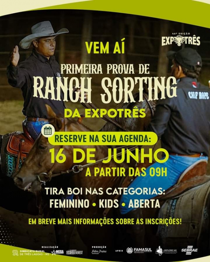 Em Três Lagoas partícipe da Ranch Sorting da Expotrês