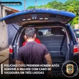 DAM e 2° DP de Três Lagoas prendem homem após agredir a mulher com cabo de vassoura