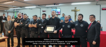 POLICIAIS CIVIS RECEBEM HOMENAGEM DA CÂMARA MUNICIPAL DE PRESIDENTE PRUDENTE