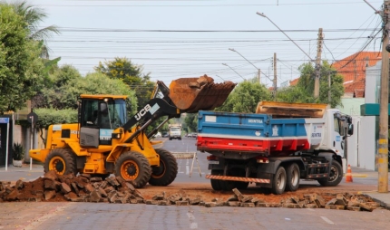 Prefeitura de Três Lagoas realiza revitalização de trecho da Rua Cel. João Gonçalves de Oliveira