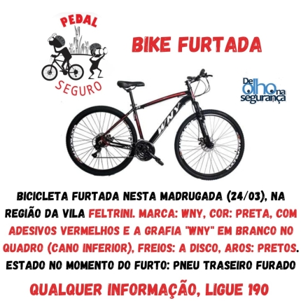 DIG DE ANDRADINA INVESTIGA FURTO DE BICICLETA NA VILA FELTRINI