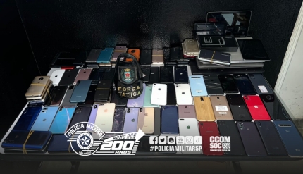 MAIS DE 100 CELULARES SÃO APREENDIDOS PELA FORÇA TÁTICA EM CAMPINAS/SP E DOIS HOMENS SÃO PRESOS POR RECEPTAÇÃO