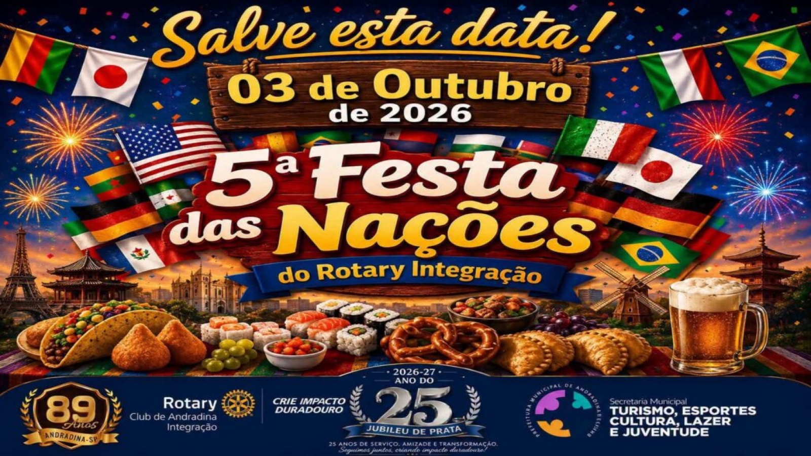 5ª Festa das Nações do Rotary Integração já tem data marcada em Andradina 