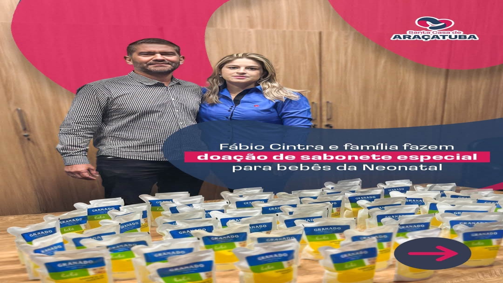 FÁBIO CINTRA E FAMÍLIA FAZEM DOAÇÃO PARA SANTA CASA DE ARAÇATUBA 