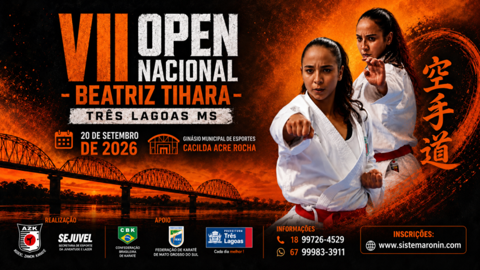 Três Lagoas sediará o VII Open Nacional de Karatê no dia 20 de setembro